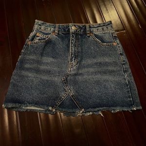 TOPSHOP DENIM MOTO SKIRT
